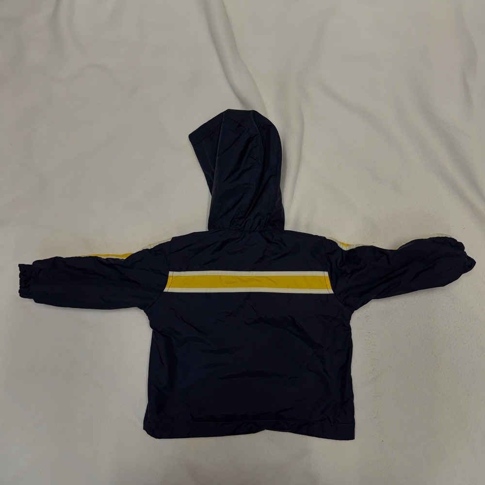 OshKosh B'gosh Baby Boys Reversible Jacket Navy Yellow Stripes 18 Months Vintage